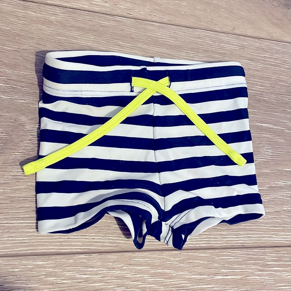 Baby boy swim trunks 2-6 M navy & cream
